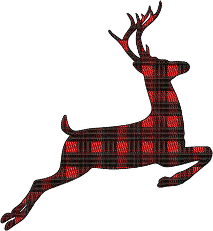 Gingham Plaid Deer Silhouette