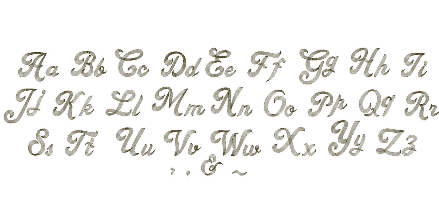 Quick Light Stitch Line Shadow Font