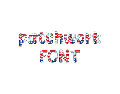 Patchwork Usa Flag Patterned Font
