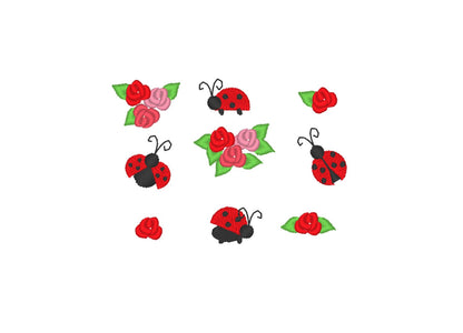 Mini Rose Flower and Ladybug Set