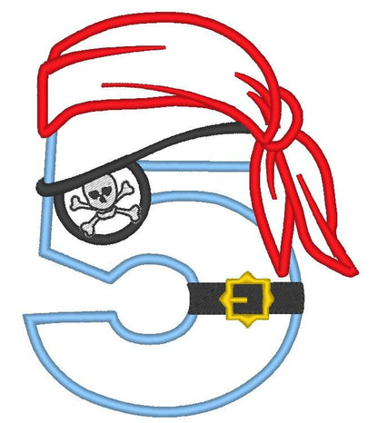Pirate Birthday Numbers Applique