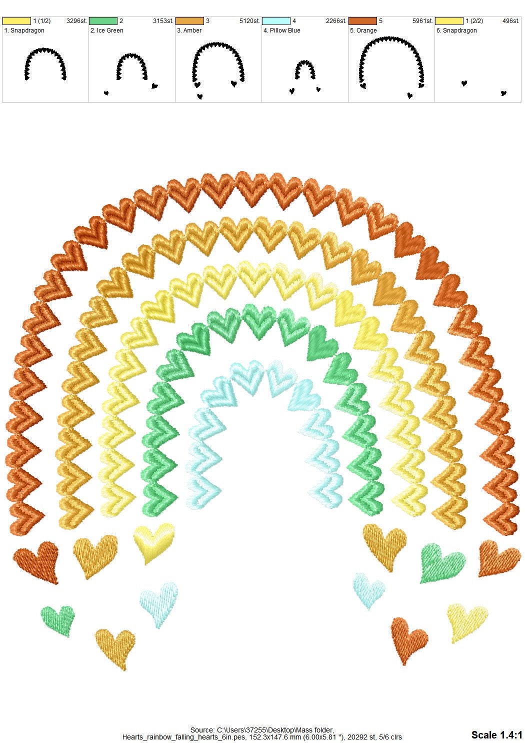 Heart Rainbow Falling Hearts