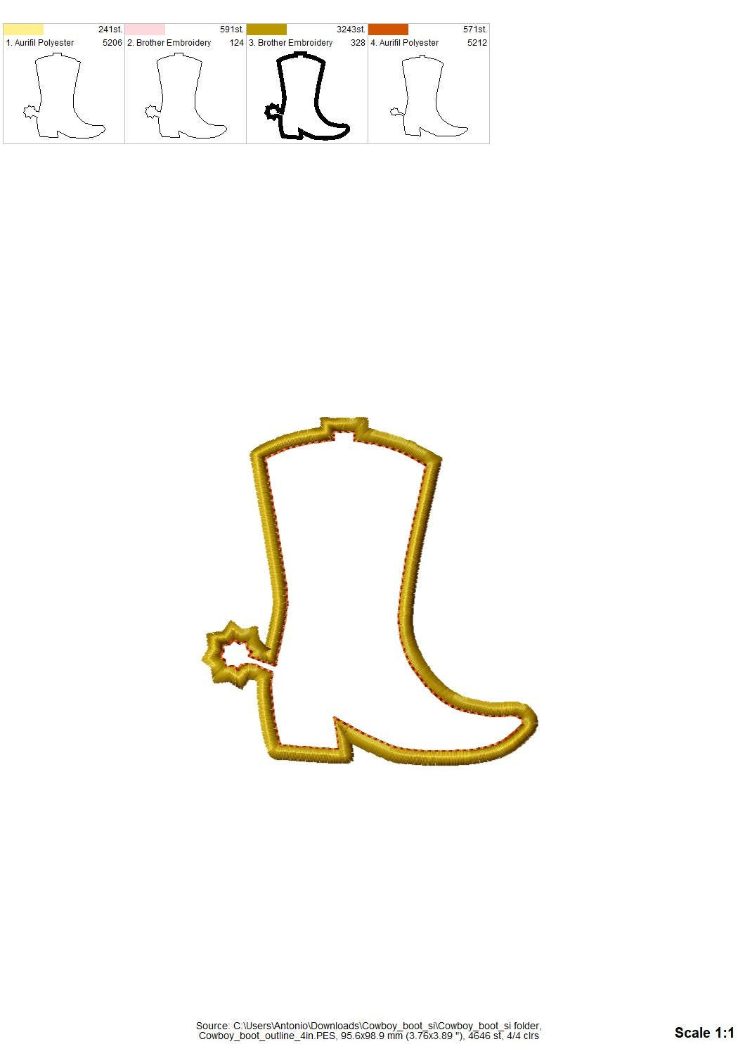 Cowboy Boots Applique