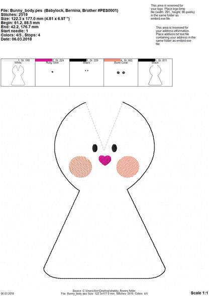 Pretty Bunny Doll ITH