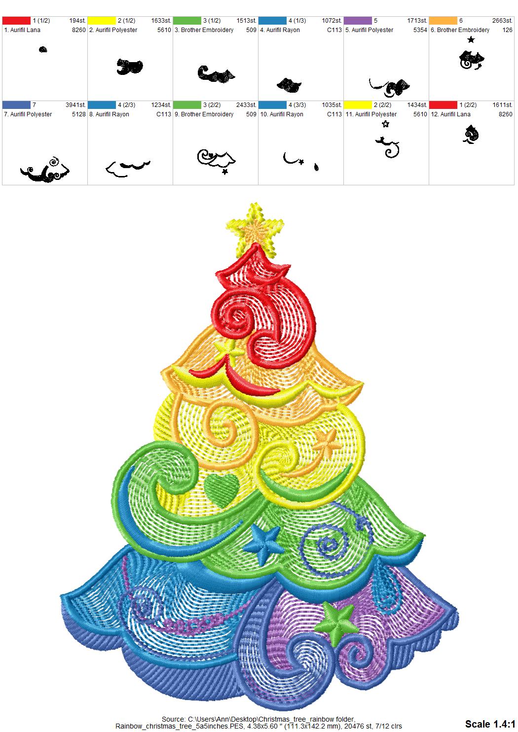 Rainbow Curl Christmas Tree