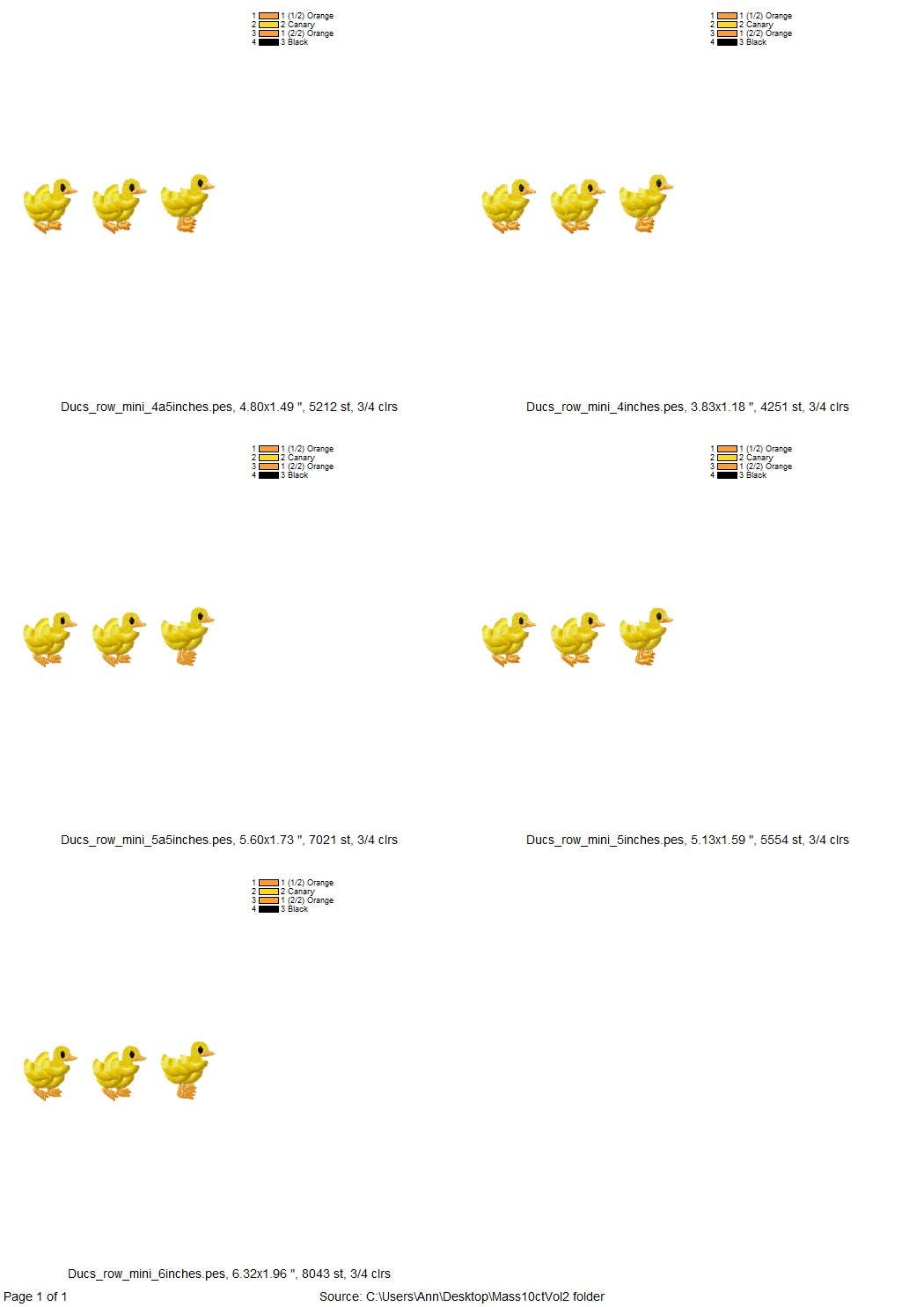 Mini Fringed Duck Chick Baby Trio