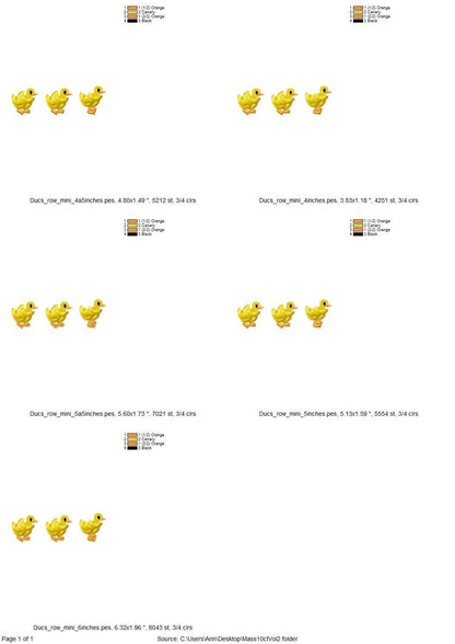 Mini Fringed Duck Chick Baby Trio