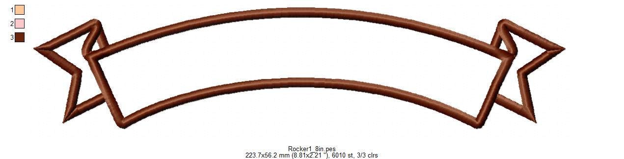 Arc Shape Banner for Rocker Applique