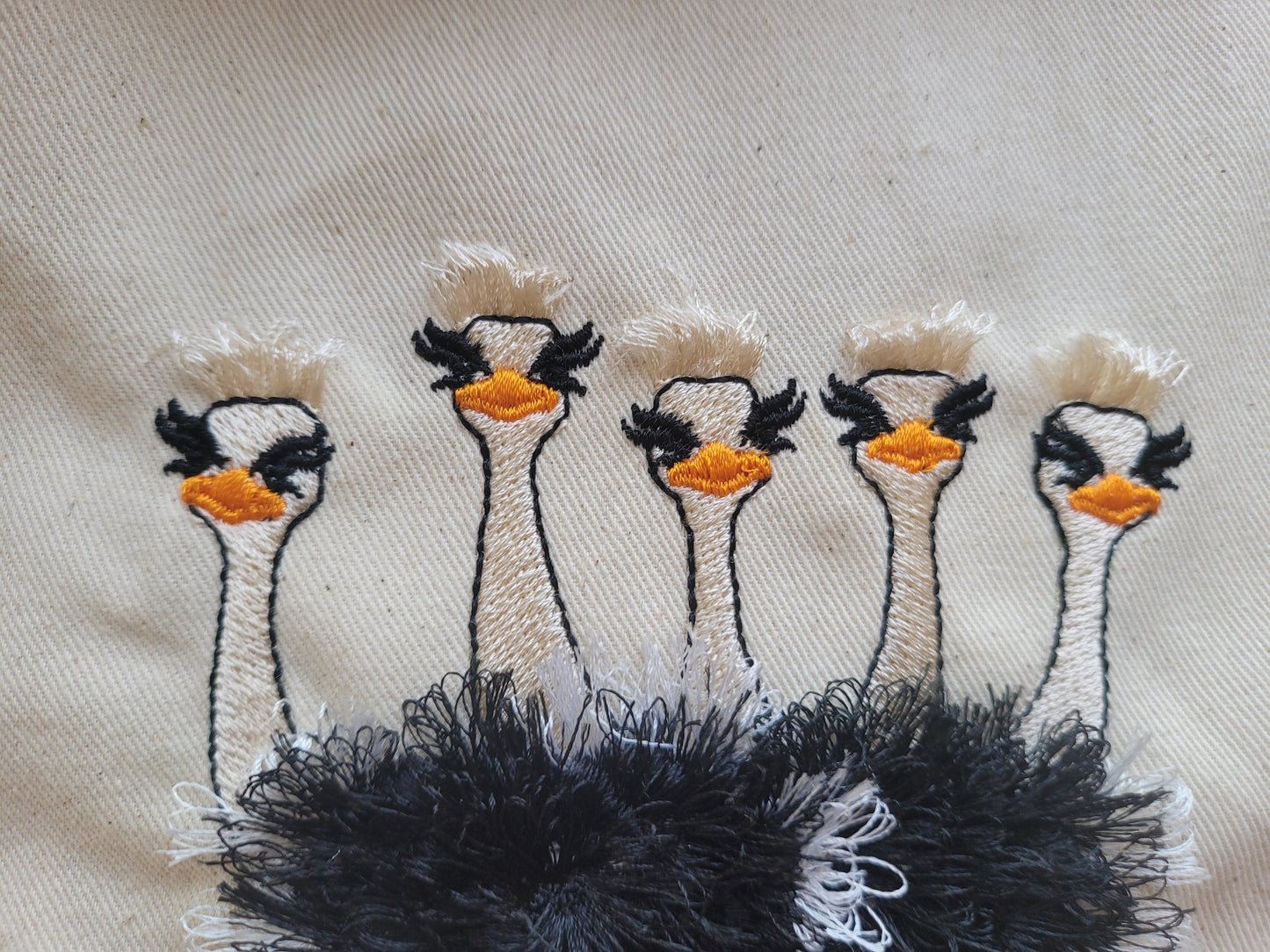 Fringed Ostrich Flock of 5