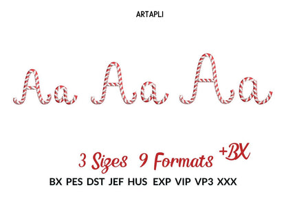 Dense Candy Cane Stitch Font