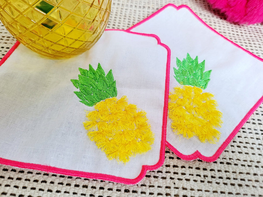 Fringed Pineapple Napkin ITH