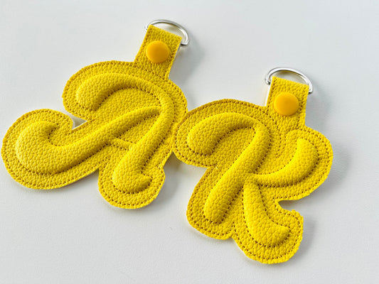 Puffy Puff Foam Handwritten Monogram Keychain