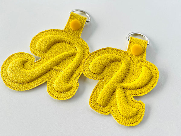 Puffy Puff Foam Handwritten Monogram Keychain