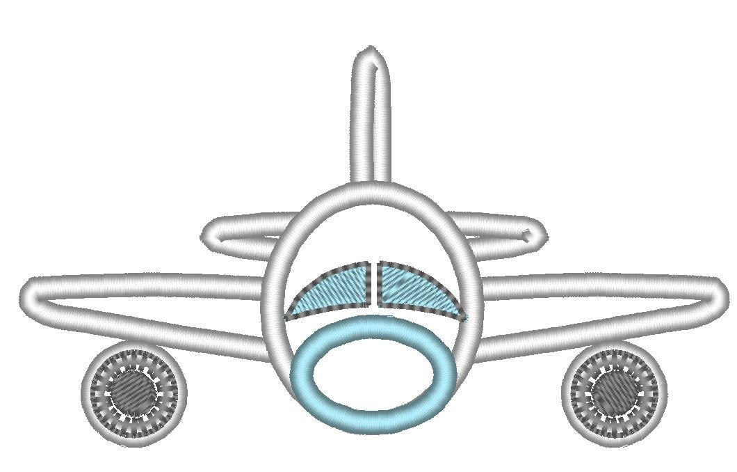 Airplane Applique and Fill Stitch