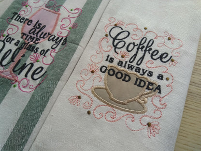 Kitchen Wine Coffee Tea Quote Set