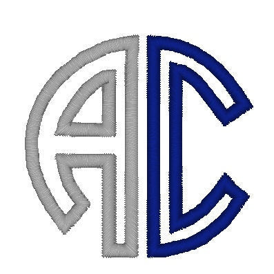 2-Letter Circle Monogram Font Applique