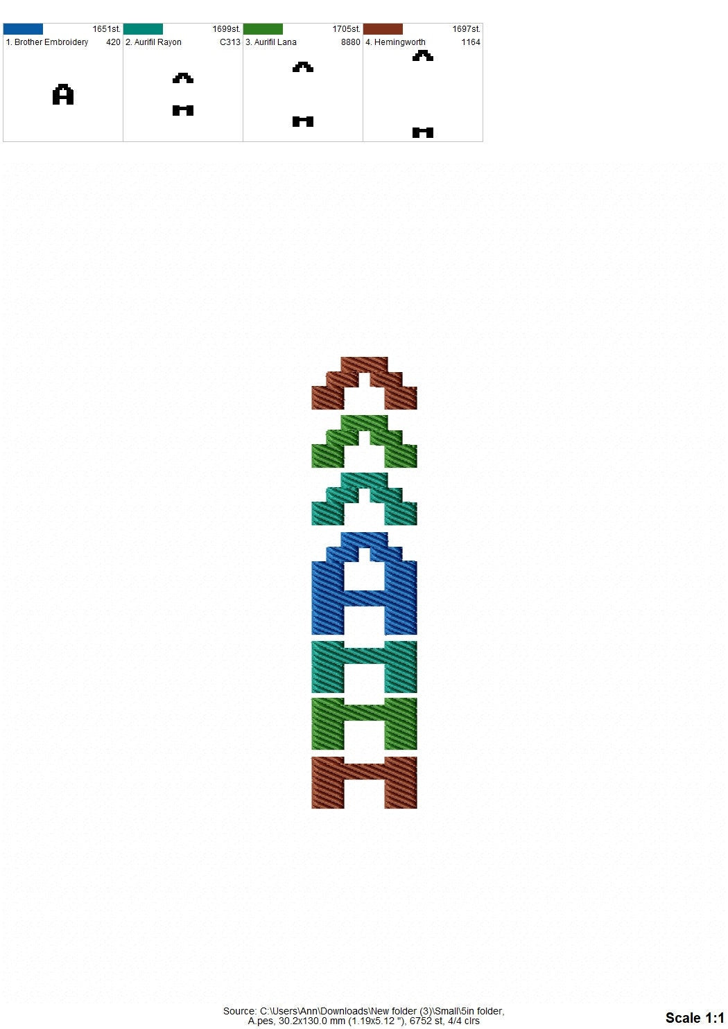 Pixel Miner Stacked Font Fill Stitch