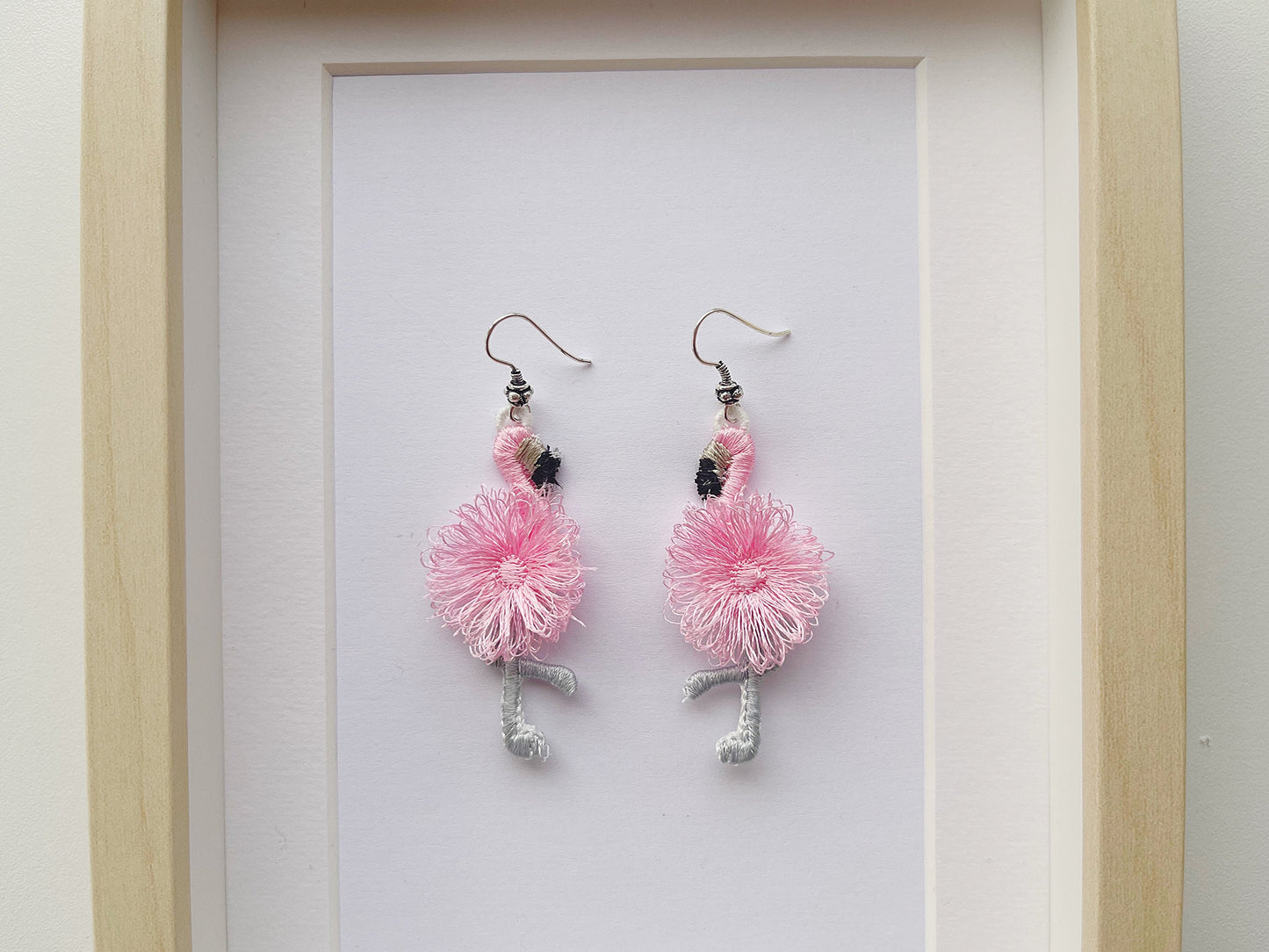 Cute Fringed Flamingo Earrings