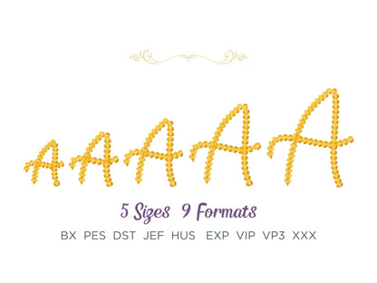 Extra Bold Chain stitch handwritten FONT dense chain machine embroidery