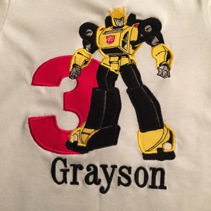 Classic Block Birthday Numbers Applique