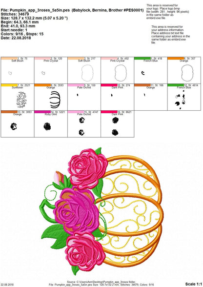 Fall Pumpkin with Shabby Chick Rose Crown