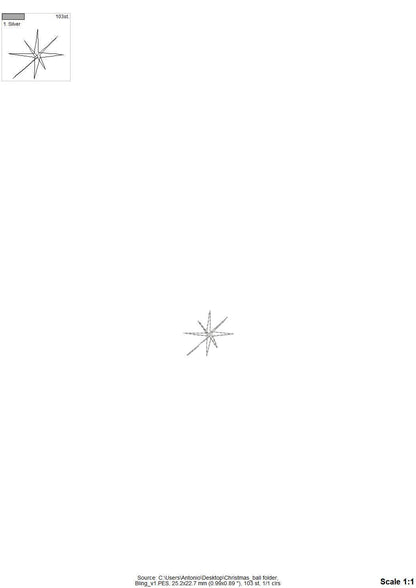 Christmas Ball Bow for monogram Applique machine embroidery designs