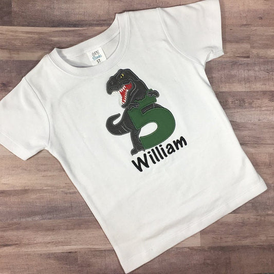 T-rex dinosaur Birthday number three 3 Birthday outfit machine