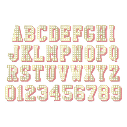 Patterned Font Set of 4