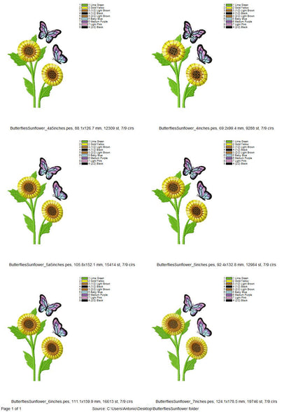 Two Fringed Sunflower and Butterfly