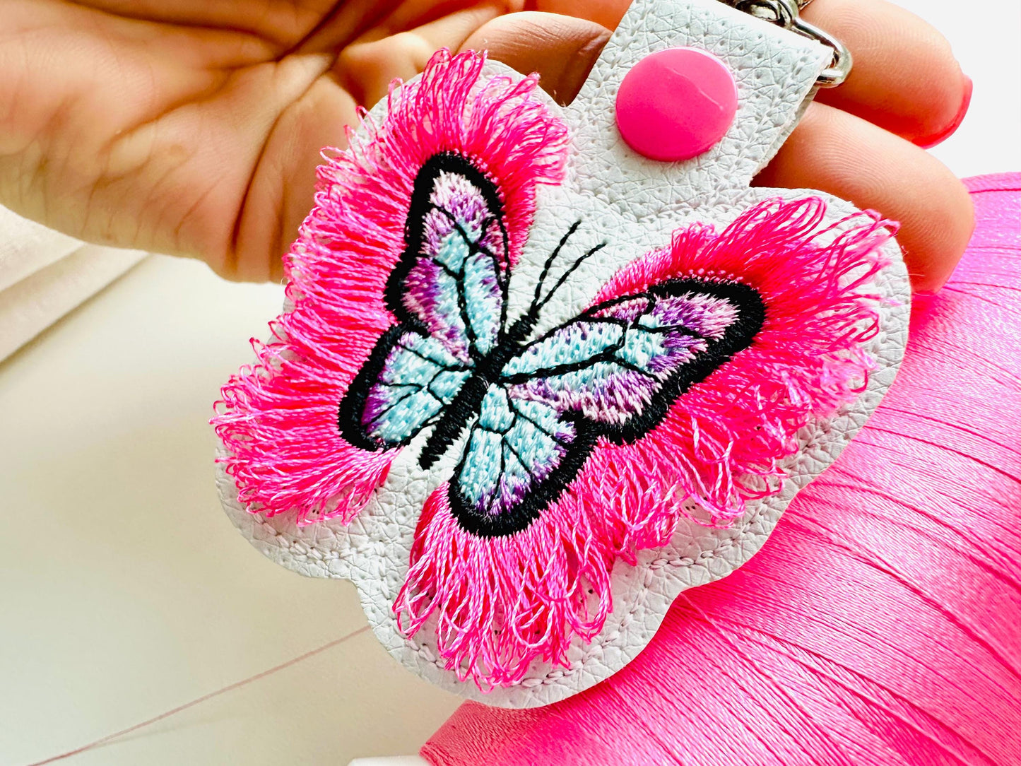 Fringed Butterfly Wings Keychain