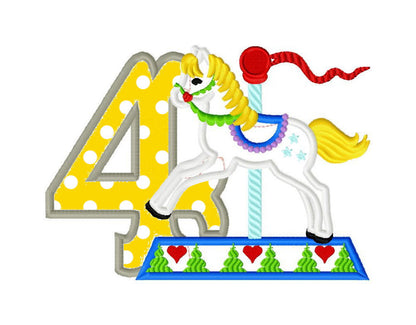 Carousel Rearing Horse Birthday Numbers
