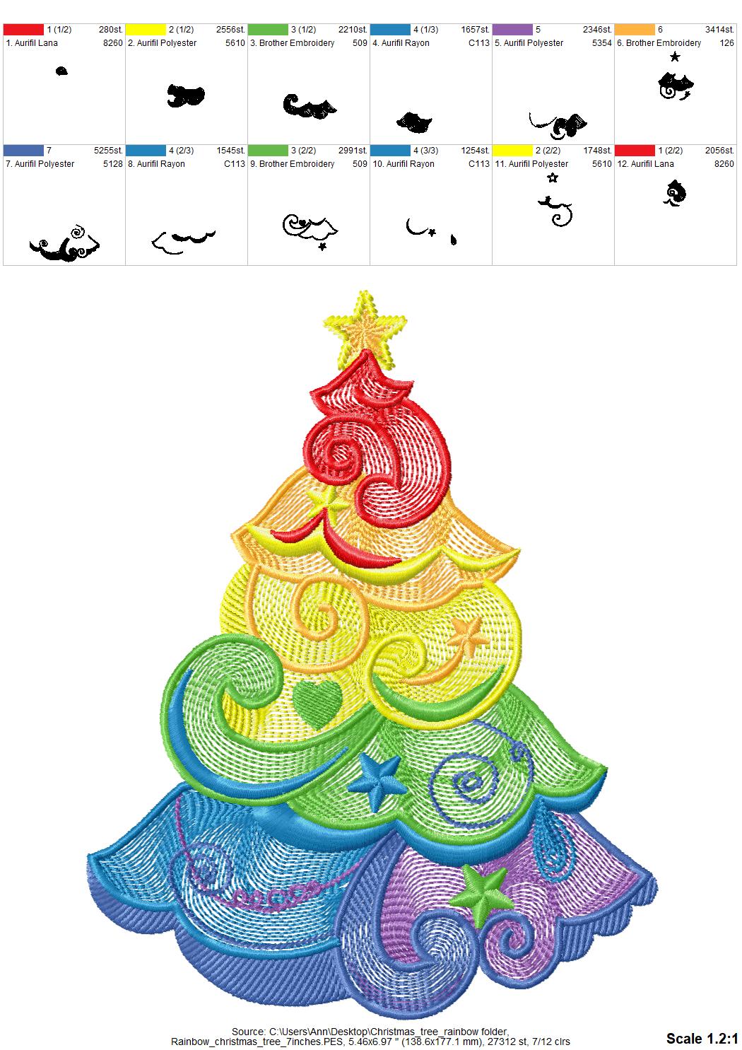 Rainbow Curl Christmas Tree