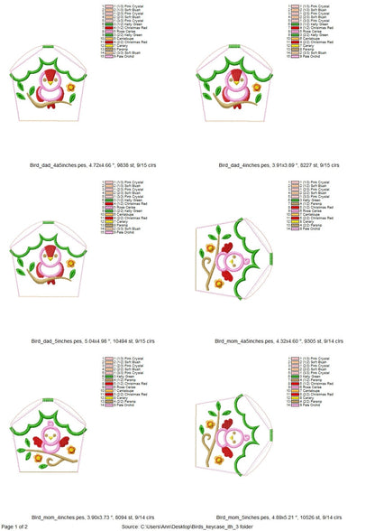 Birds Family Nest Set Key Case