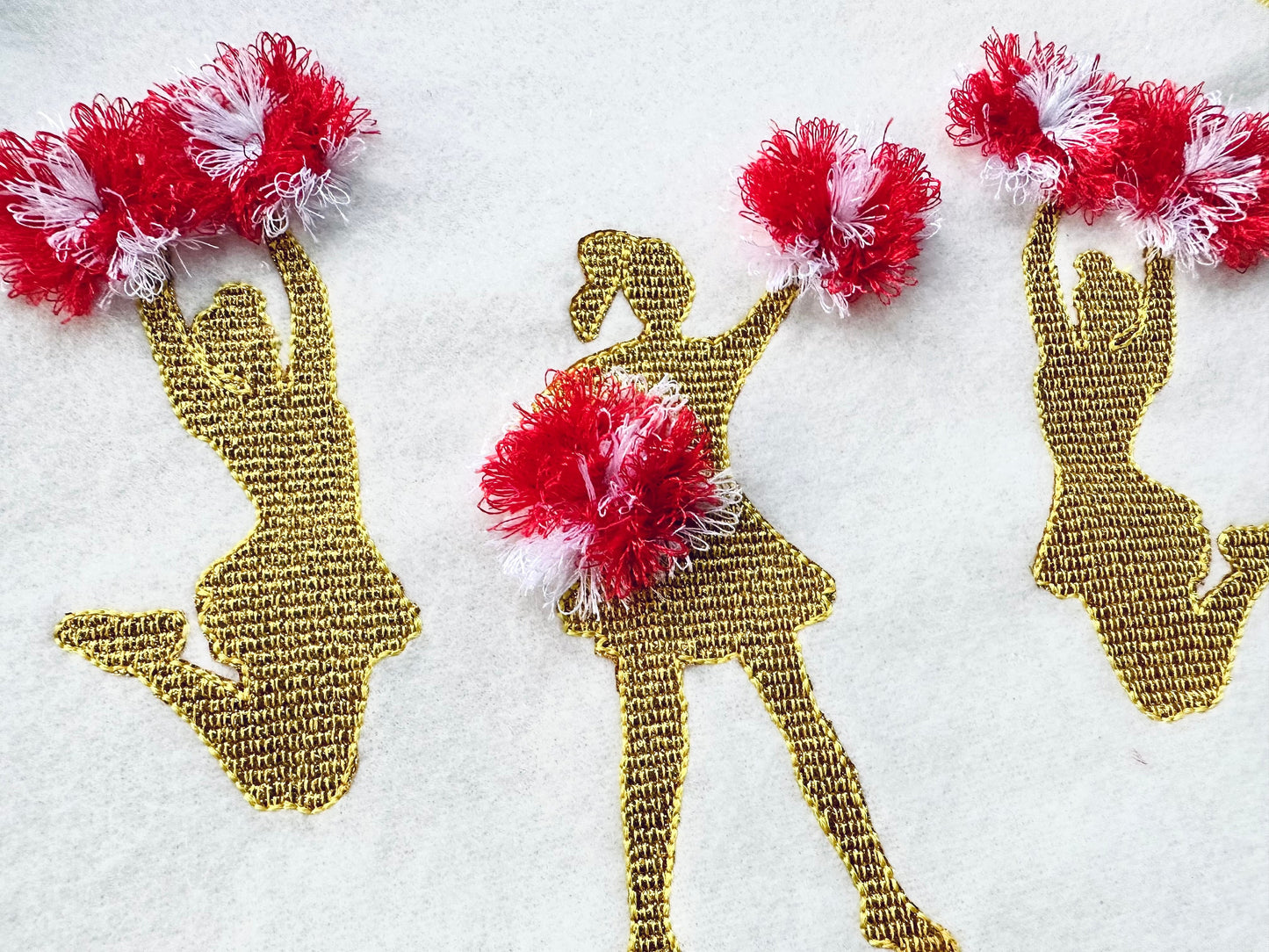 Glitter Cheerleader with Fringed Pom Poms Set