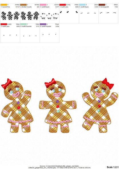 Gingham Christmas Gingerbread Man Trio