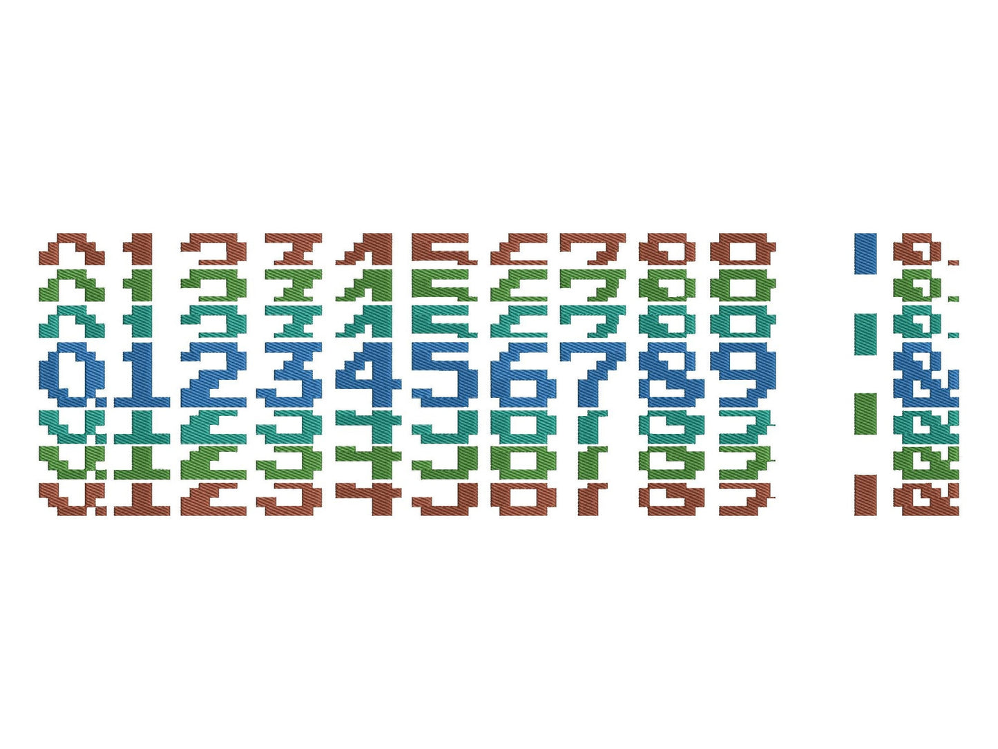 Pixel Miner Stacked Font Fill Stitch
