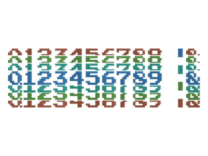 Pixel Miner Stacked Font Fill Stitch