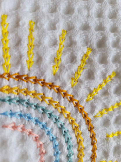 Primitive Chain Stitch Boho Rainbow
