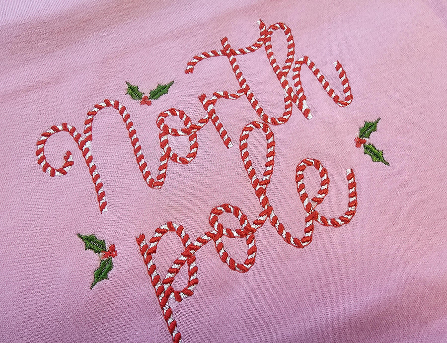 Candy Cane Stitch Striped Font
