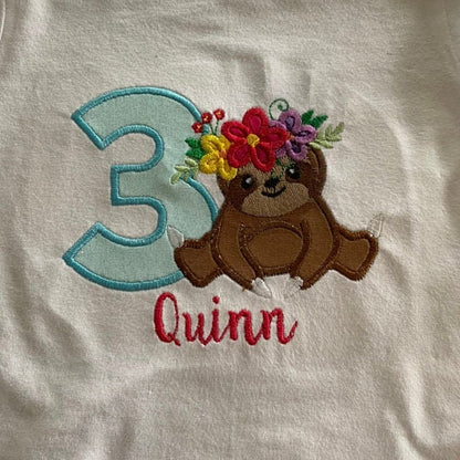 Sloth, simply boy sloth applique designs, Sloth Embroidery Applique