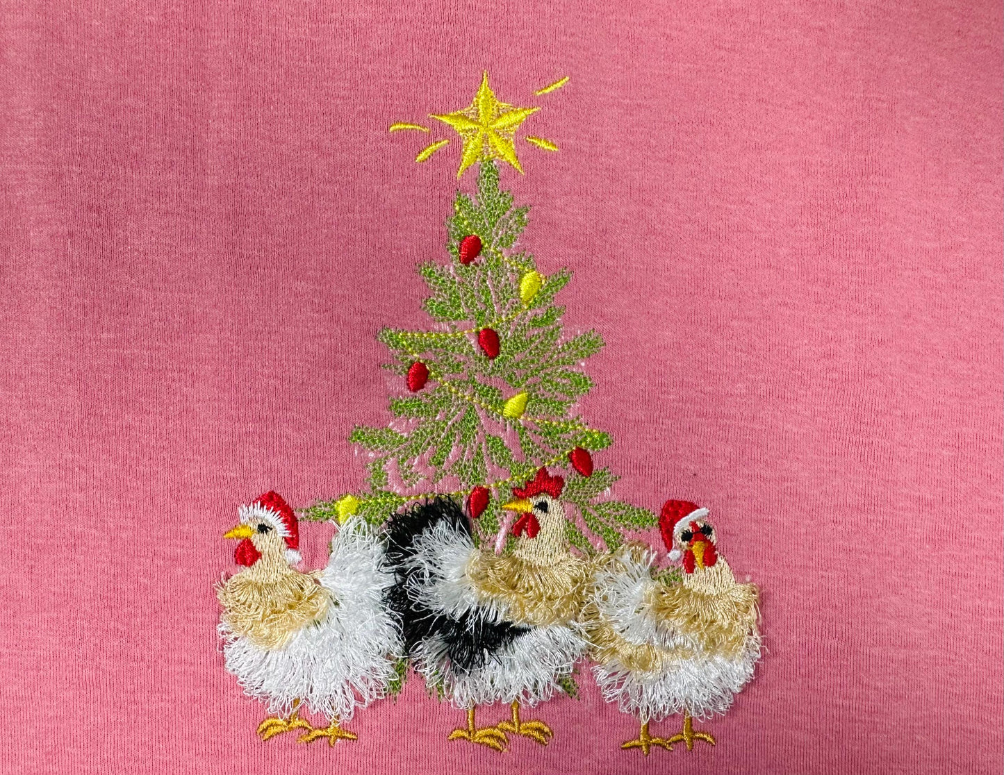 Chicken Christmas Party machine embroidery designs Fringed Fluffy