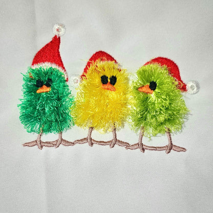 Fringed Christmas Chick Trio