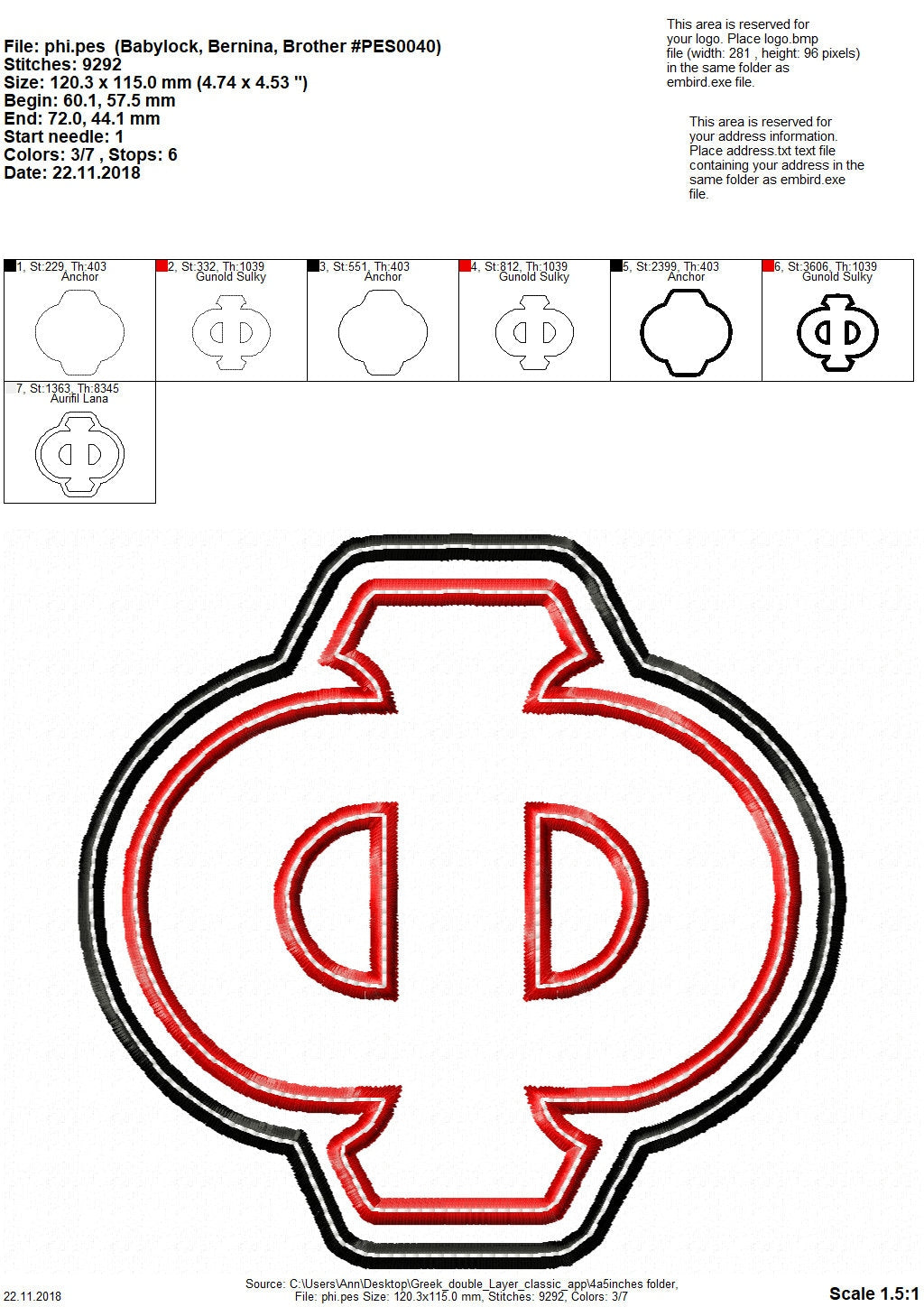 Sororities Greek 2 Layers and Top Stitch Font