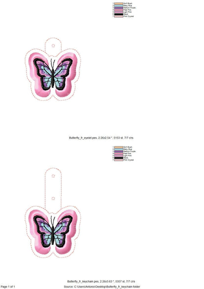 Fringed Butterfly Wings Keychain