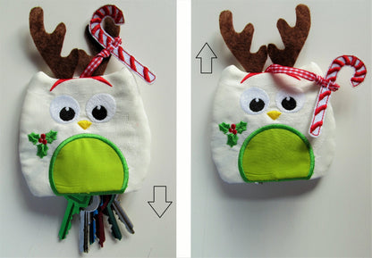 Christmas owl key case