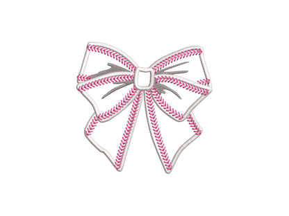 Baseball Stitch Sport Side Bow Applique