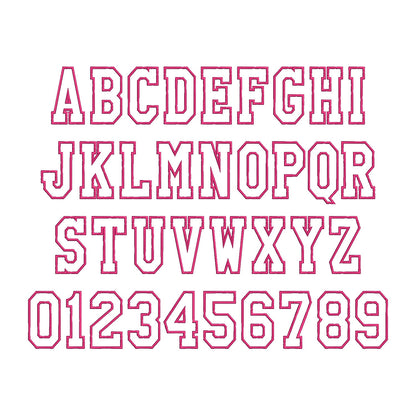 Narrow Varsity Athletic Sport Font Applique