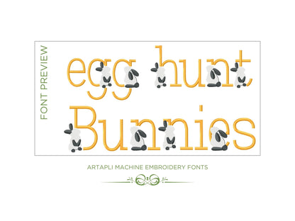 Satin Stitch Bunny Font Set of 3