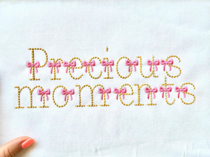 Hand Stitch Effect Font with Bow