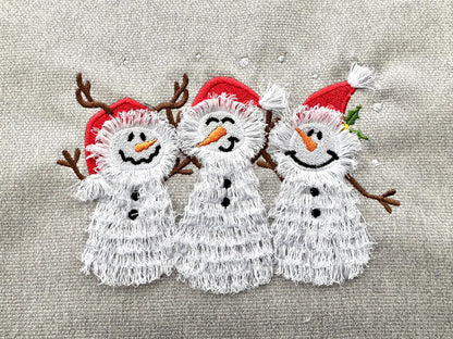 Fringed Snowman Friends Trio